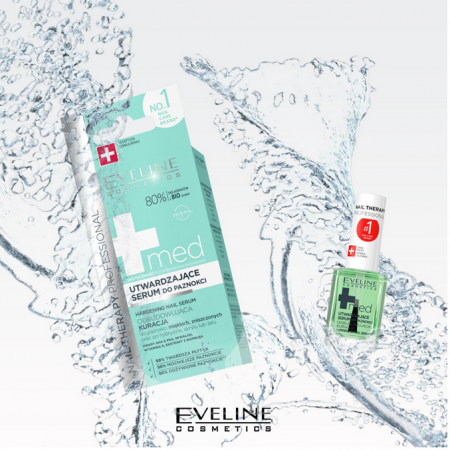 Tratamente pentru unghii - Tratament MED+ Nail Therapy Ser pentru intarirea unghiei Eveline Cosmetics