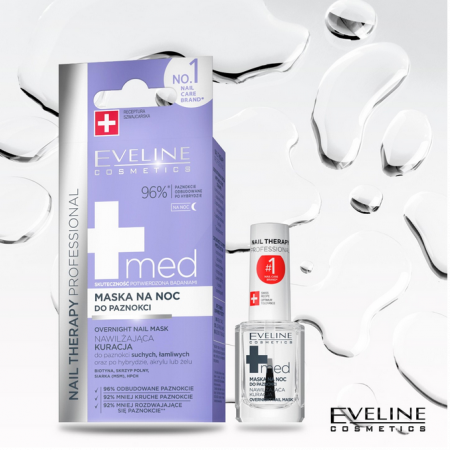 Tratamente pentru unghii - Tratament MED+ Nail Therapy Masca de unghii peste noapte Eveline Cosmetics