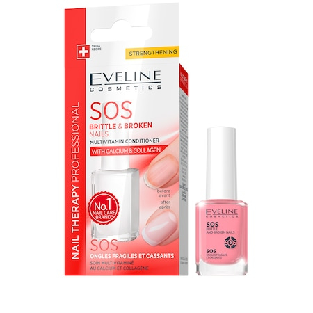 Tratament SOS pentru unghii rupte si fragile, Eveline Cosmetics 12 ml