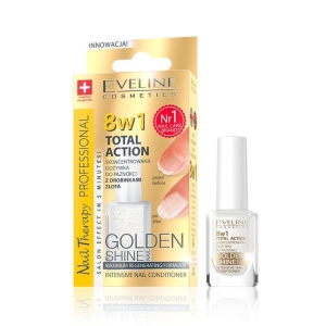 Tratamente pentru unghii - Tratament unghii 8in1 Eveline Professional GOLD Shine 12 ml
