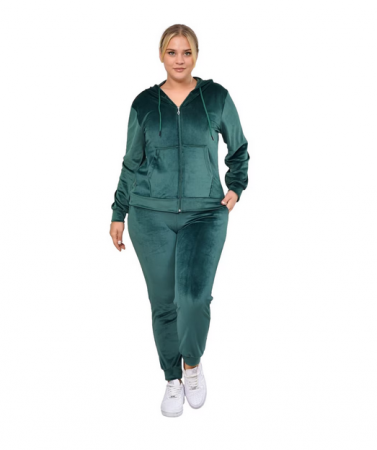 Trening dama, catifea soft, fermoar, verde Emerald, e-Cadou [3]