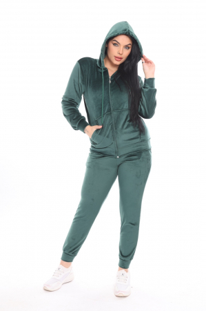 Trening dama, catifea soft, fermoar, verde Emerald, e-Cadou [6]