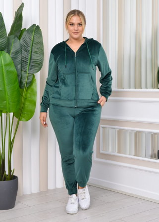 Trening dama, catifea soft, fermoar, verde Emerald, e-Cadou [5]