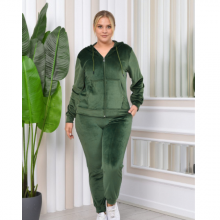 Trening dama, catifea soft, fermoar, kaki verde ARMY , e-Cadou [1]