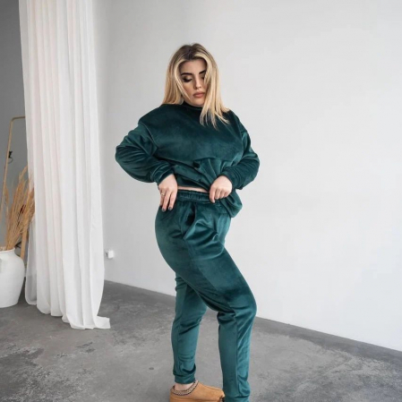 Trening marime mare batal dama, catifea soft, verde Emerald, 8072-24 e-Cadou [6]