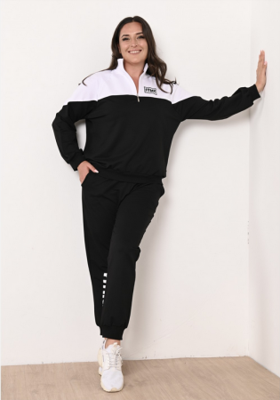 Trening de dama din bumbac de caliate, serie batal  42-50, alb/negru 3028-22 [3]