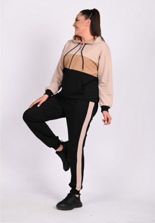 Trening de dama din bumbac de caliate, serie batal  42-52, maro / negru 3073-22 [2]