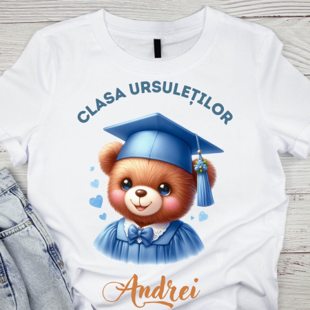 Cadouri copii 5 ani - Tricou absolvire Clasa ursuletilor pentru elevi clasa 4 sau gradinita ABS1078