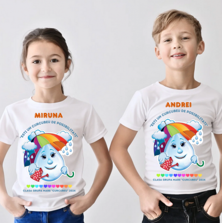 Tricou absolvire Grupa Curcubeului pentru elevi clasa 4 sau gradinita ABS1081 [1]