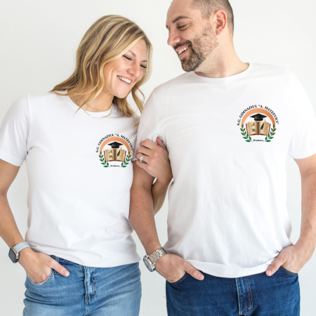 Cadouri aniversare - Tricou scoala cu emblema si sigla scolii pentru elevi ABS10913
