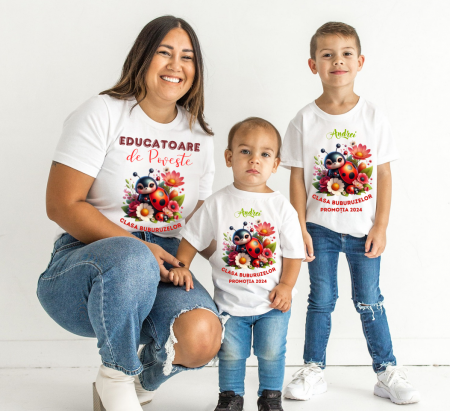 Tricou absolvire elevi clasa 4 sau gradinita Clasa buburuzelor cu text sau poze ABS1068 [1]