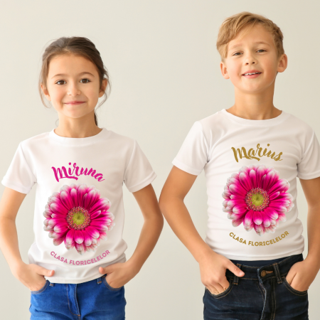 Tricou absolvire elevi clasa 4 sau gradinita Clasa Floricelelor cu text sau poze ABS1041 [2]