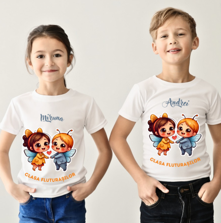 Tricou absolvire elevi clasa 4 sau gradinita Clasa fluturasilor cu text sau poze ABS1066 [1]