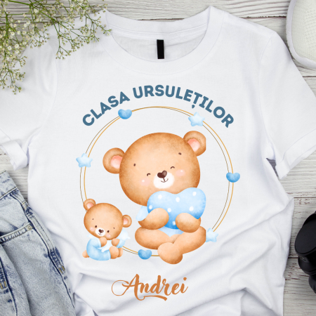 Cadouri copii 9 ani - Tricou absolvire elevi clasa 4 sau gradinita Clasa ursuletilor cu text sau poze ABS1059