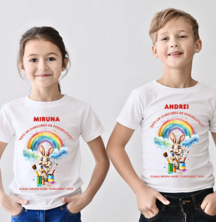 Tricou absolvire Grupa Curcubeului pentru elevi clasa 4 sau gradinita ABS1084 [1]