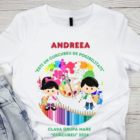 Cadouri copii 5 ani - Tricou absolvire Grupa Curcubeului pentru elevi clasa 4 sau gradinita ABS1085