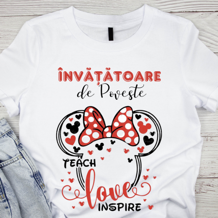 Cadouri aniversare - Tricou absolvire Minnie Mouse pentru elevi clasa 4 sau gradinita ABS10889