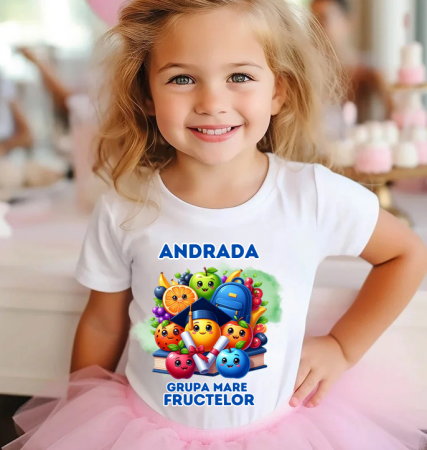 Tricou personalizat tematica fructelor  pentru educatoare, elevi clasa 4 sau gradinita [1]