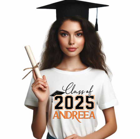 Cadouri pentru profesori sau absolventi - Tricou absolvire personalizat pentru elevi liceu sau  gimnaziala cu toca ABS1137