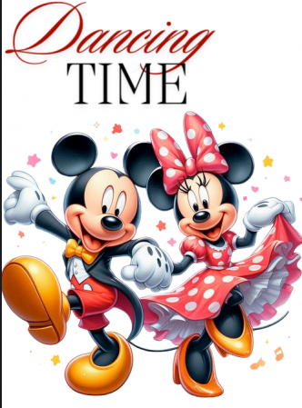 Tricou alb Clasa lui Minnie si Mickey Mouse dancing time din bumbac ABS116.11 [2]
