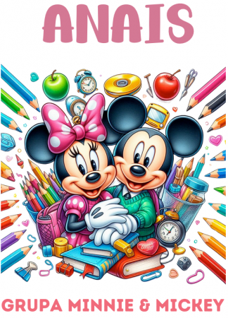 Tricou alb Clasa lui Minnie si Mickey Mouse la scoala din bumbac ABS116.5 [2]