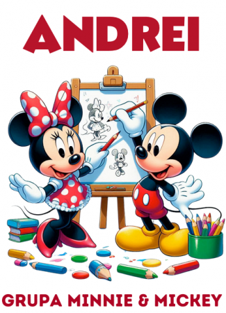 Tricou alb Clasa lui Minnie si Mickey Mouse ora de desen din bumbac ABS116.7 [2]