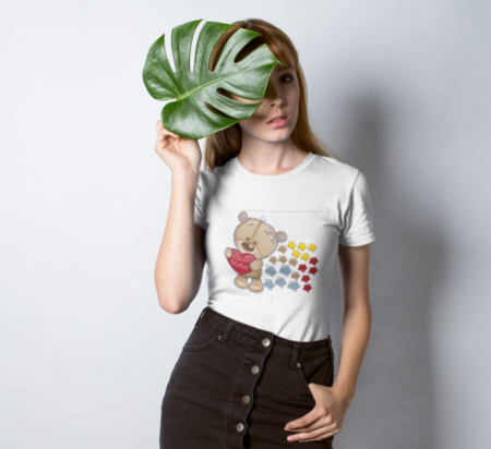 Tricou alb femei personalizat cu o poză și text [2]