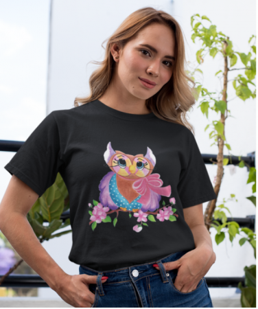 Tricou negru femei personalizat cu o poză și text Tricou negru femei personalizat cu o poză și text