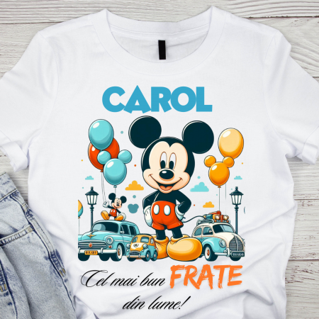 Cadouri Colegi, sefi sau angajati - Tricou aniversar personalizat cu Mickey Mouse  Cel mai bun frate TAMM1014.1