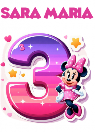 Tricou aniversar personalizat 3 ani cu Minnie Mouse  TAMM1012.7 [2]