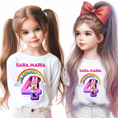 OFERTE SCOLARE - Tricou aniversar personalizat 4 ani cu Minnie Mouse  TAMM1012.8