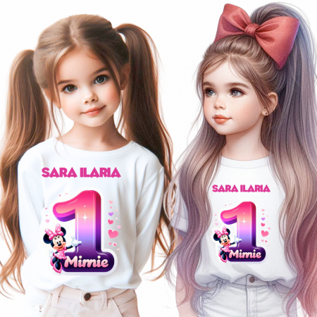 Cadouri copii 9 ani - Tricou aniversar personalizat cu Minnie Mouse  TAMM1012.2