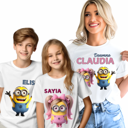 Cadouri aniversare - Tricou scolar personalizat pentru profesori și elevi tematica Minioni