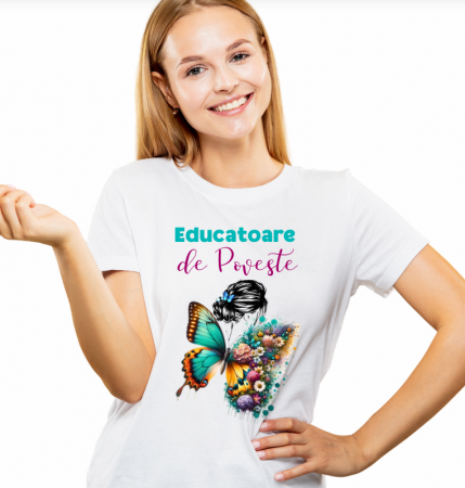 Cadouri Colegi, sefi sau angajati - Tricou invatatoare Clasa fluturasilor pentru scoala sau gradinita  ABS1109