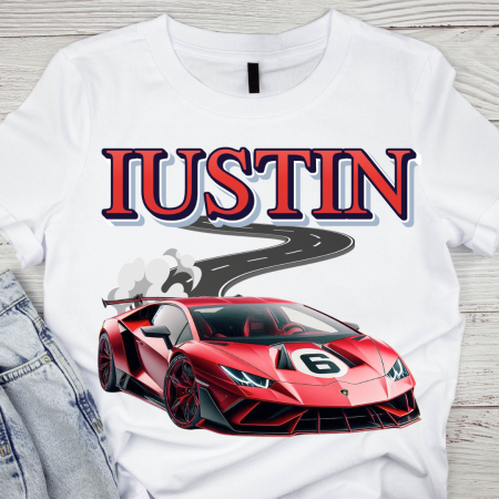 Cadouri copii 5 ani - Tricou cu Lamborghini cu Cifră Aniversară Official Lamborghini Fan| Cadou Personalizat e-CADOU