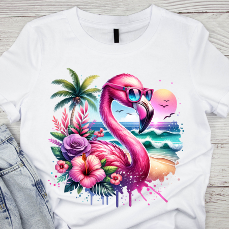 Tricou copii sau adulti din bumbac model Flamingo personalizat cu nume sau poza preferata TC5043 Tricou copii sau adulti din bumbac model Flamingo personalizat cu nume sau poza preferata TC5043
