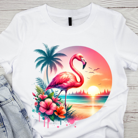 Tricou copii sau adulti din bumbac model Flamingo personalizat cu nume sau poza preferata TC5045 Tricou copii sau adulti din bumbac model Flamingo personalizat cu nume sau poza preferata TC5045