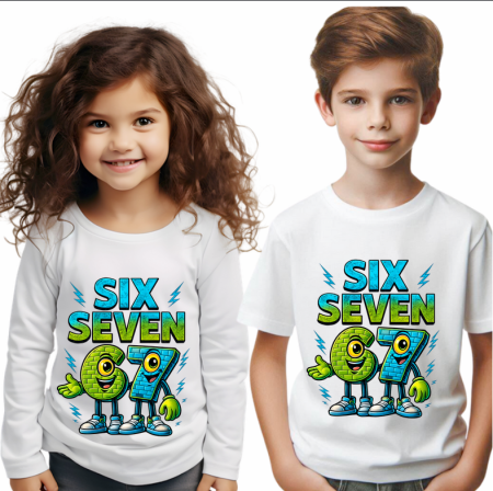 Cadouri copii 5 ani - Tricou Copii „SIX SEVEN” – Trendul Urban al Momentului