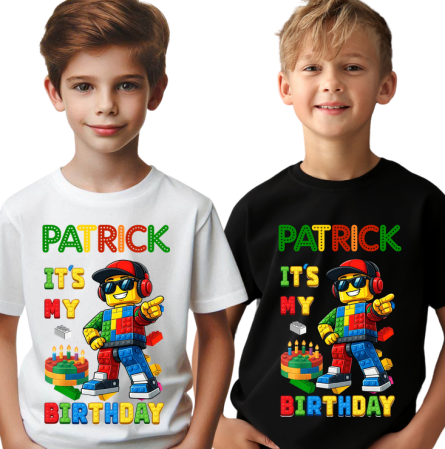 Cadouri copii 5 ani - Tricou LEGO cu Cifră Aniversară „Official” – Cadou Personalizat pentru Copii | e-CADOU