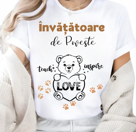 Cadouri pentru profesori sau absolventi - Tricou Educațional Teach Love Inspire  Clasa ursuletilor– Cadou Inspirat pentru Școală