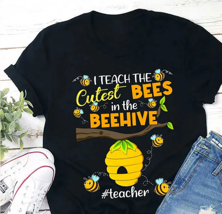 Cadouri pentru profesori sau absolventi - Tricou profesori Teach Love Inspire Clasa albinutelor– Cadou Inspirat pentru Școală