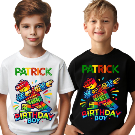 Cadouri copii 5 ani - Tricou LEGO cu Cifră Aniversară „Official” – Cadou Personalizat pentru Copii | e-CADOU