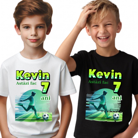 Cadouri copii 5 ani - Tricou personalizat aniversar Fotbaliști - Cadou Perfect pentru Iubitorii de Fotbal