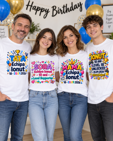 Cadouri pentru profesori sau absolventi - Tricou personalizat aniversar Happy Birthday