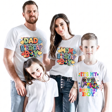 Cadouri copii 5 ani - Tricou Personalizat Aniversar Roblox pentru Familie | e-Cadou
