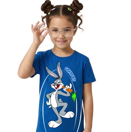 Tricouri scolare elevi si profesori - Tricou personalizat aniversar BUGS BUNNY cu cifra aniversara TAS201