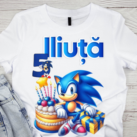 Tricou personalizat aniversar SONIC cu cifra aniversara TAS101 [1]