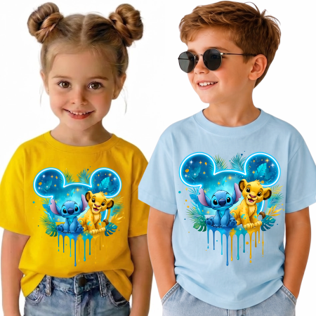 Tricouri onomastice Party - Tricou Personalizat Copii pentru Onomastice și Petreceri SImba Stich