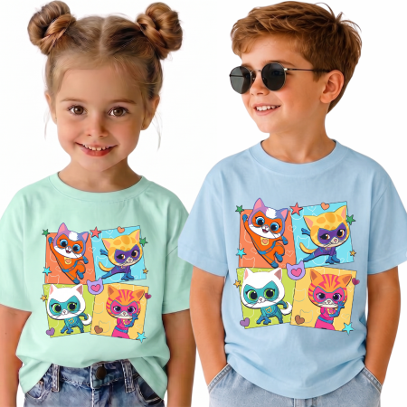 Tricouri personalizate - Tricou Personalizat Super Kitties Pisicute