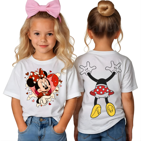 Tricouri personalizate Family - Tricou personalizat pe ambele fete cu imprimeu MInnie si Mickey Valentine’s Day ❤️
